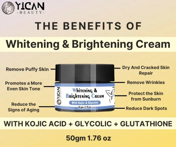 Yican Whitening & Brightening Cream with Kojic & Glycolic 50gm /1.76 oz