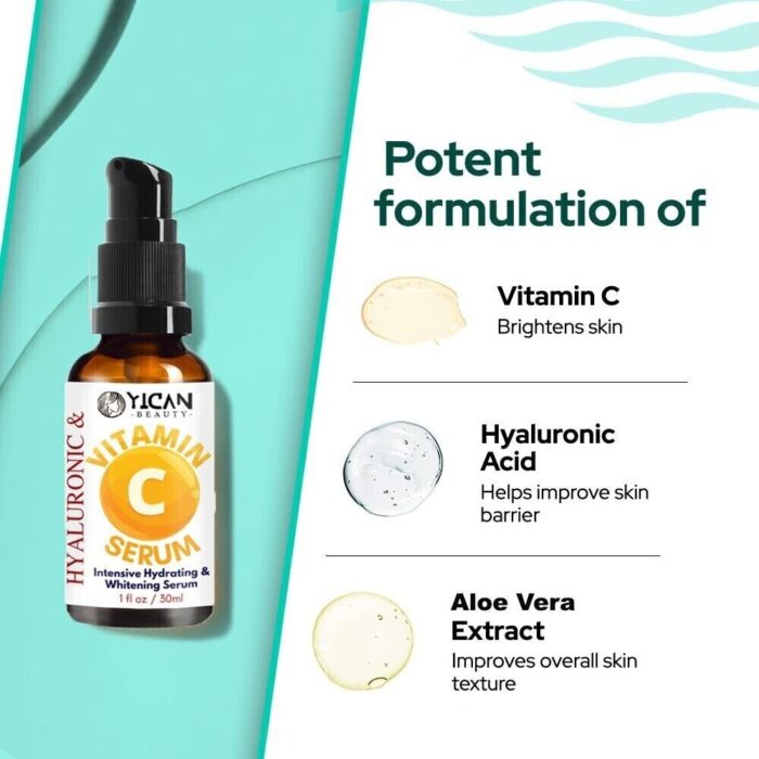 Yican Vitamin C Serum Hyaluronic & Intensive Hydrating & Whitening Serum 30ml / 1 fl oz